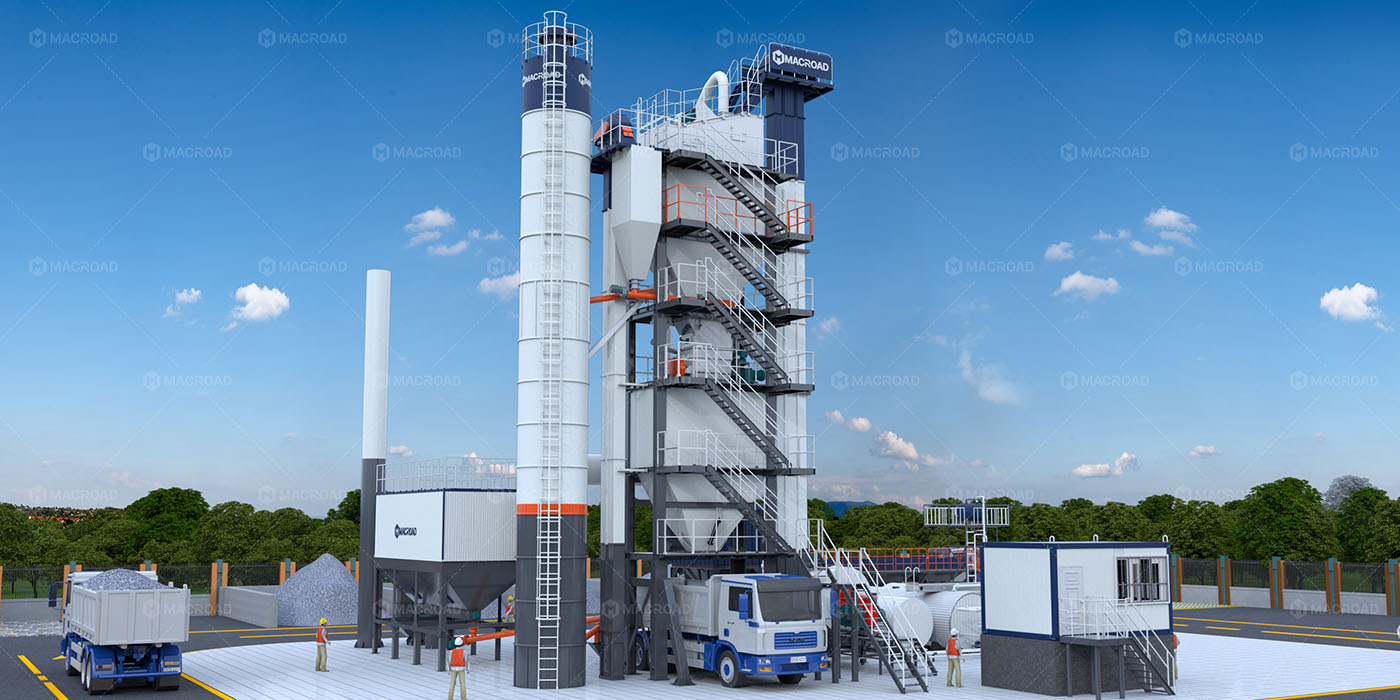 macroad 120tph stationary asphalt batching plant in Indonesia