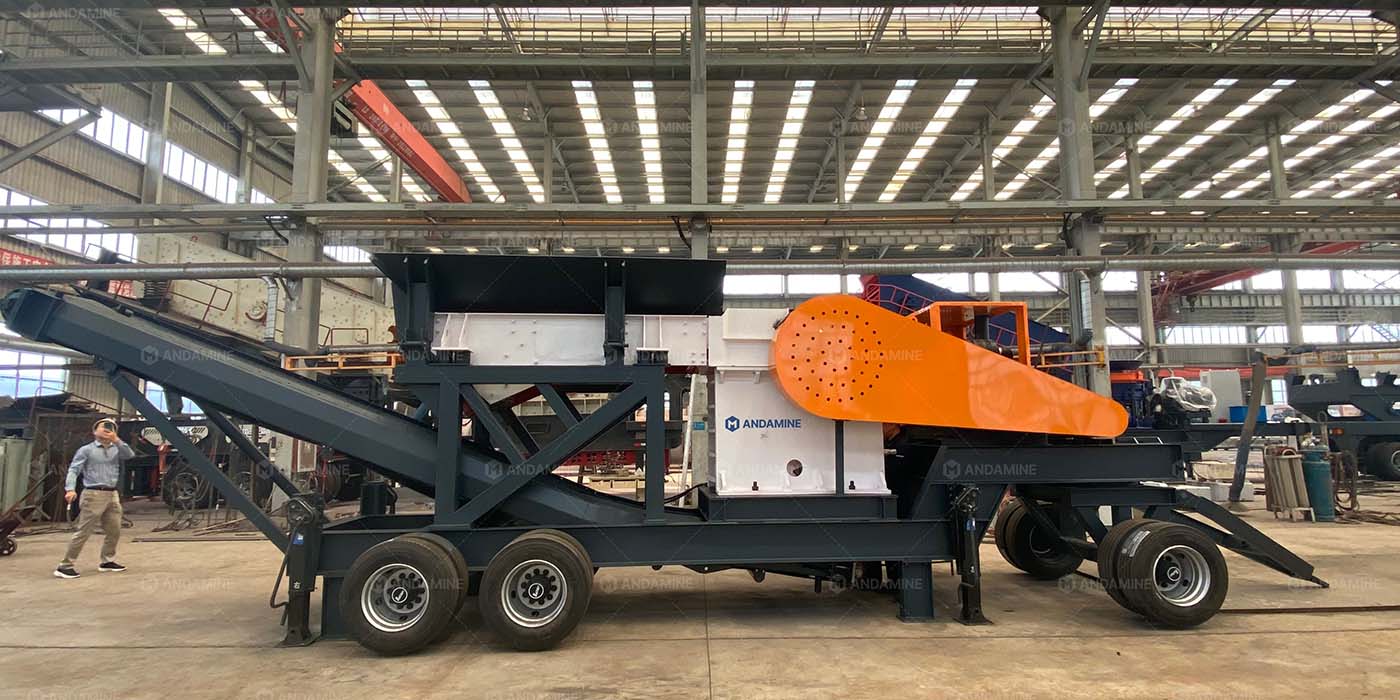 small mobile tire type aggregate jaw crusher machine for manufacturing