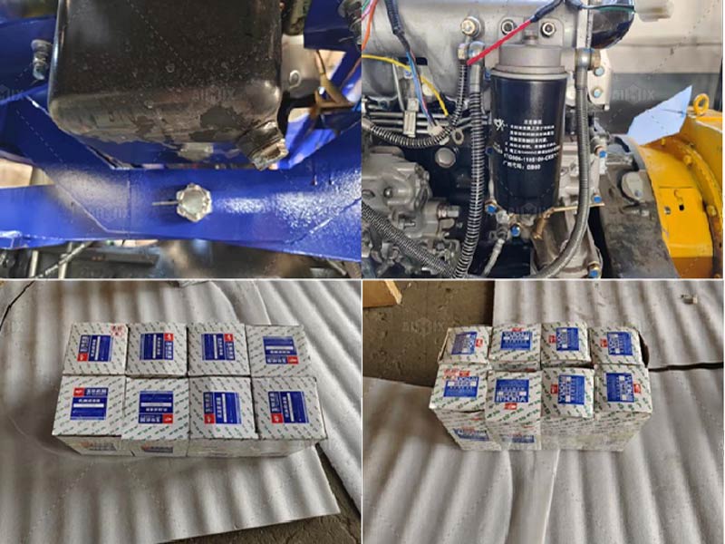 components of self loading concrete mixers