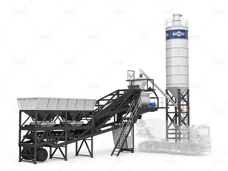 35 cbm per hour wet batch mix plant portable for sale Indonesia
