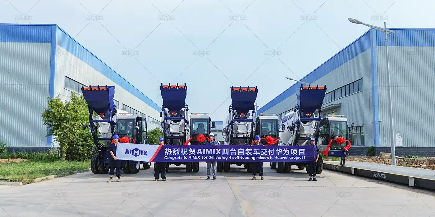 4 sets of 3.5cbm Self Loading Concrete Mixers for Huawei Construction Building
