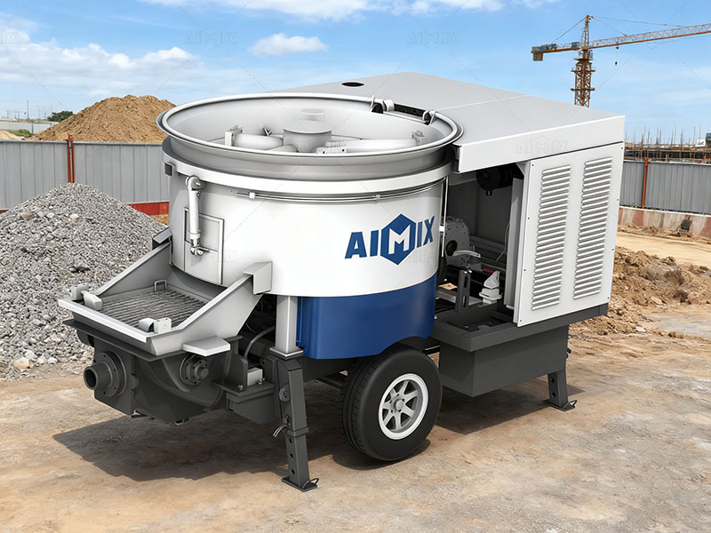 ABJW40C Pan Mixer type Portable Concrete Pump in Indonesia