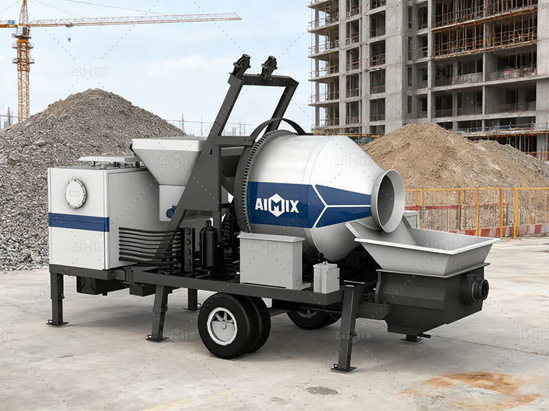 ABJZ40C diesel mobile concrete mixer with pump for sale in stock in Indonesia