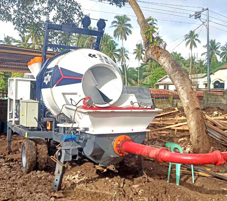 ABJZ40C mobil pompa beton mobile concrete pump of concrete mixer pump for sale di Indonesia