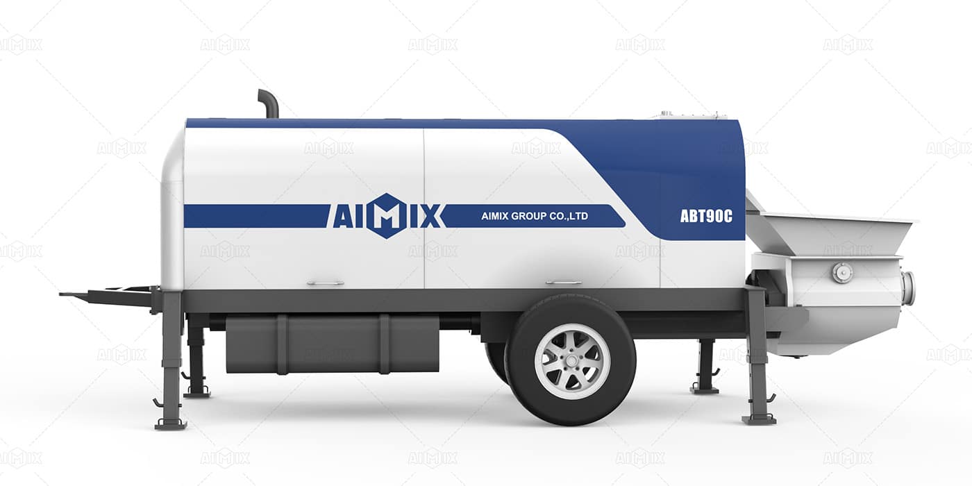 ABT90C diesel stationary concrete pumping machine equipment in Indonesia