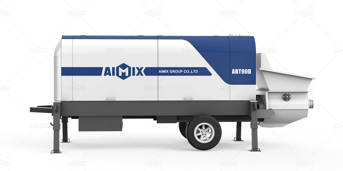 ABT90D electric concrete pumping machine stationary in Indonesia