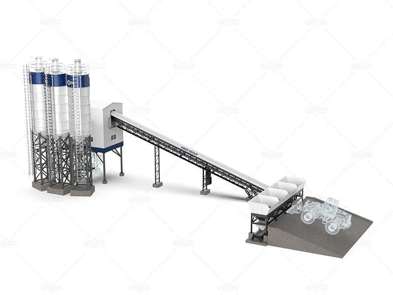 AJ-120 stationary wet mix batch plant for sale in Indonesia