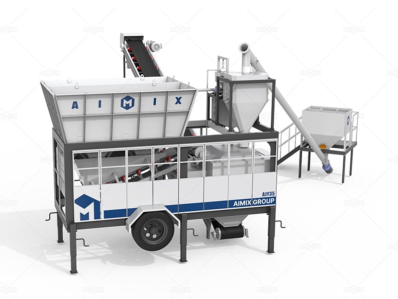 AJSY35 Compact mobile wet mix plant for sale in Indonesia