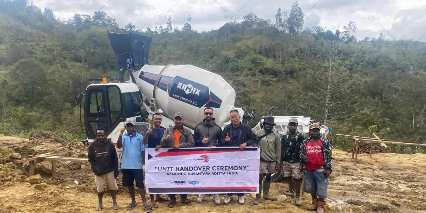 AS-3.5 Self Mixer + ABT40C Trailer Pump for Road Paving Construction in Pekanbaru