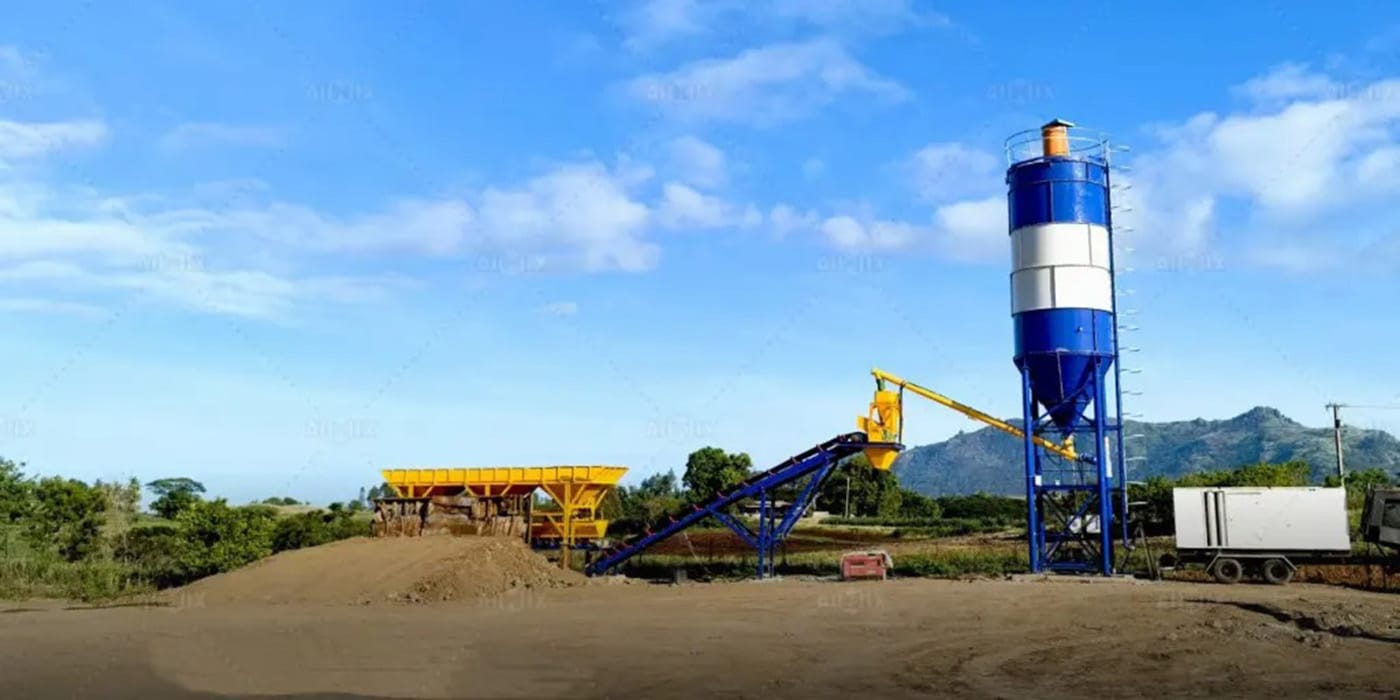 Aimix dry mix concrete batching plant solution in Indonesia