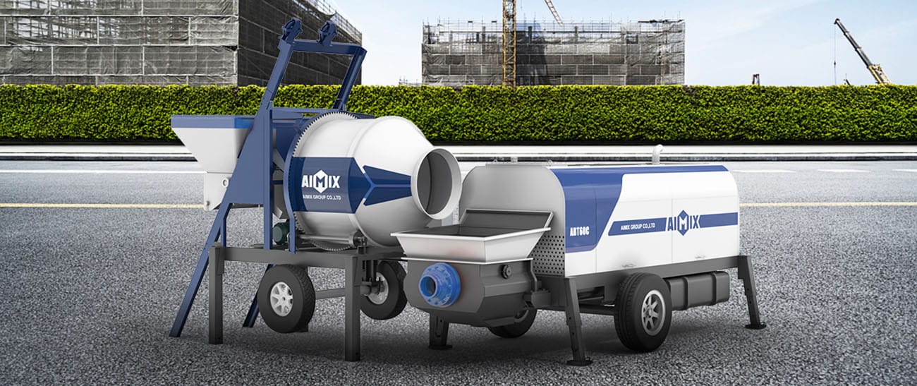 concrete mixer and mobile concrete trailer pump solution Indonesia