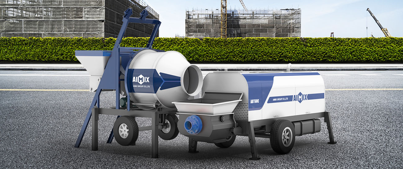 concrete mixer and portable concrete trailer pump solution Indonesia
