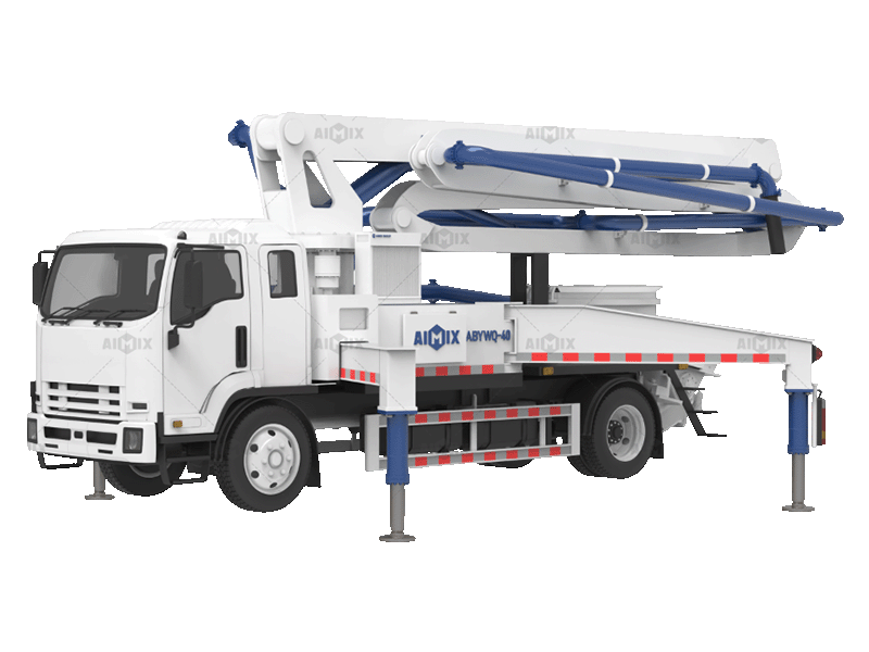 concrete pumping truck with pan mixer for concrete deliverying