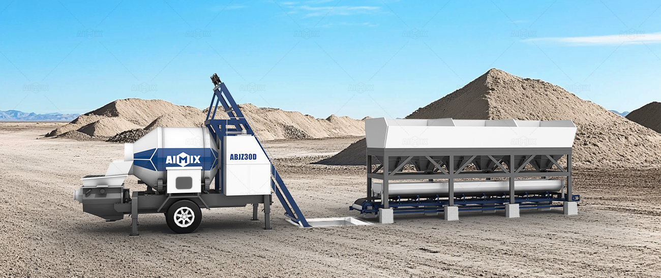drum mixer type portable concrete pump with concrete batching machine solution