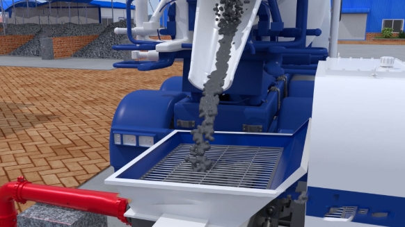 memuat agregat beton