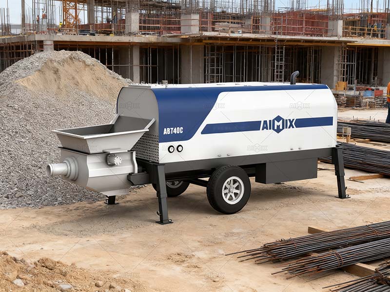 portable concrete pump trailer for construction in Indonesia