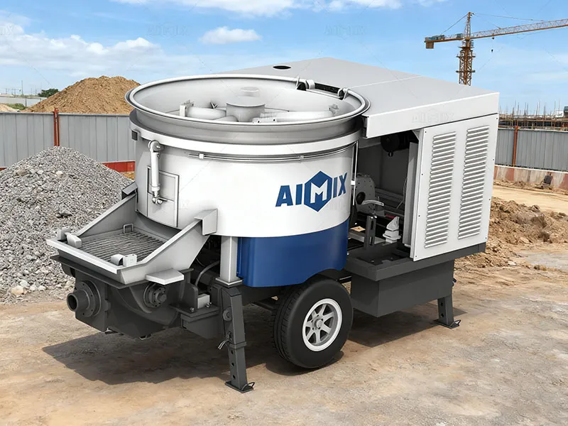 ABJW40C Pan Mixer type Diesel Concrete Pump in Indonesia