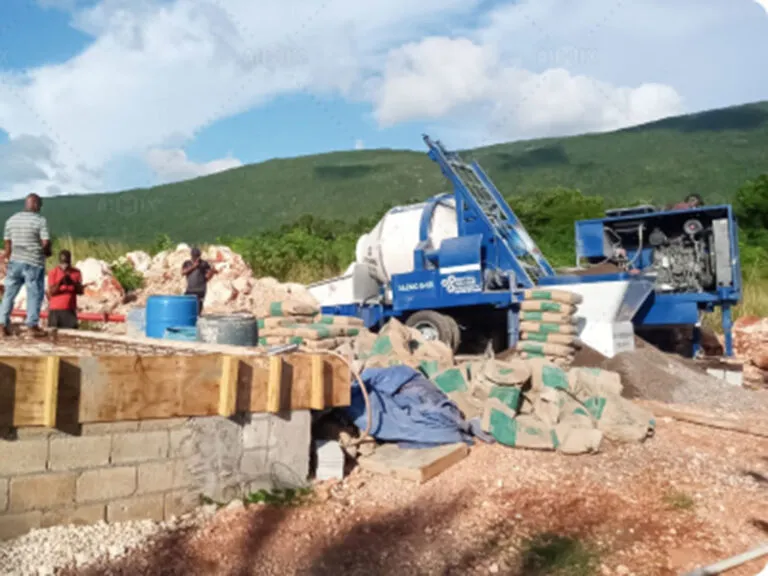 ABJZ40C drum type diesel concrete mixer pump for warehouse construction in Jamaica