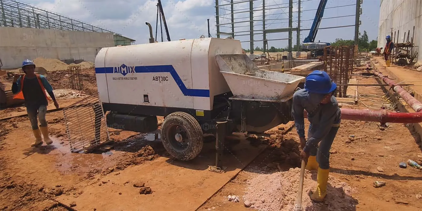 ABT30C diesel trailer concrete pump for house concrete pouring in Dumai