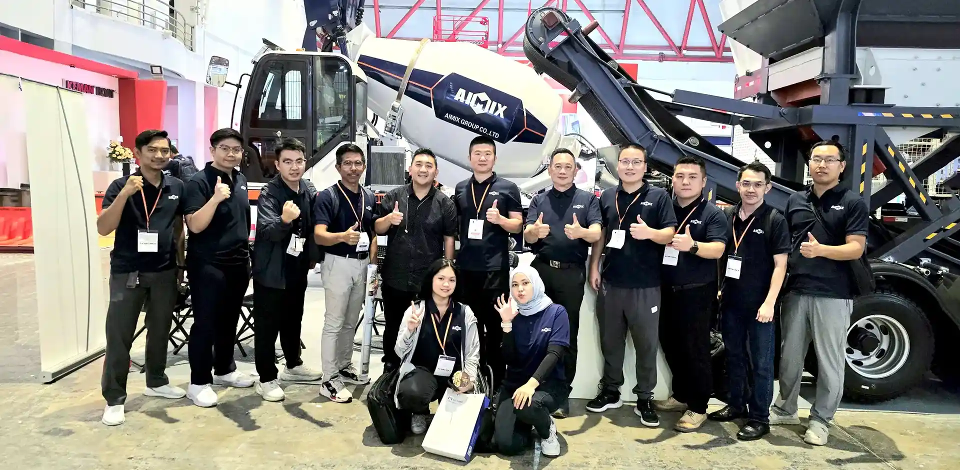 AIMIX self loading mixer for sale at Jakarta International Expo, Indonesia