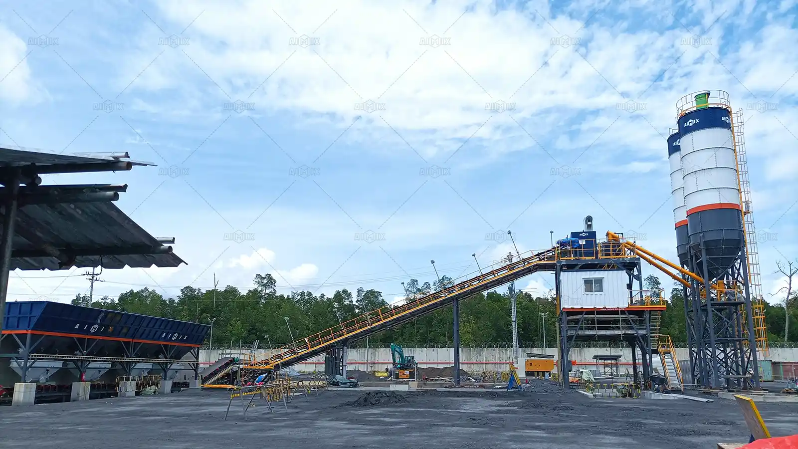 AJ-90 Concrete Plant for On-site Concrete Production for PT Freeport Indonesia Power Plant Project in Papua