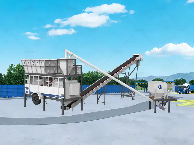 AJSY Series Mobile Compact Batching Plant for Sale in Indonesia