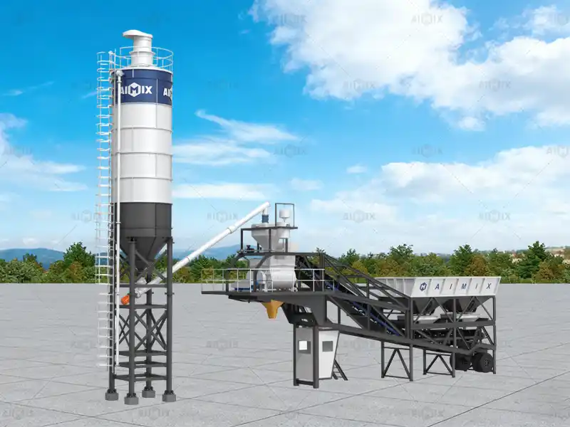 AJY Series mobile concrete batching plant for sale in Indonesia