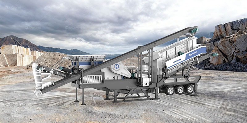 4-in-1 combined tire type mobile jaw and cone crusher plant for sale