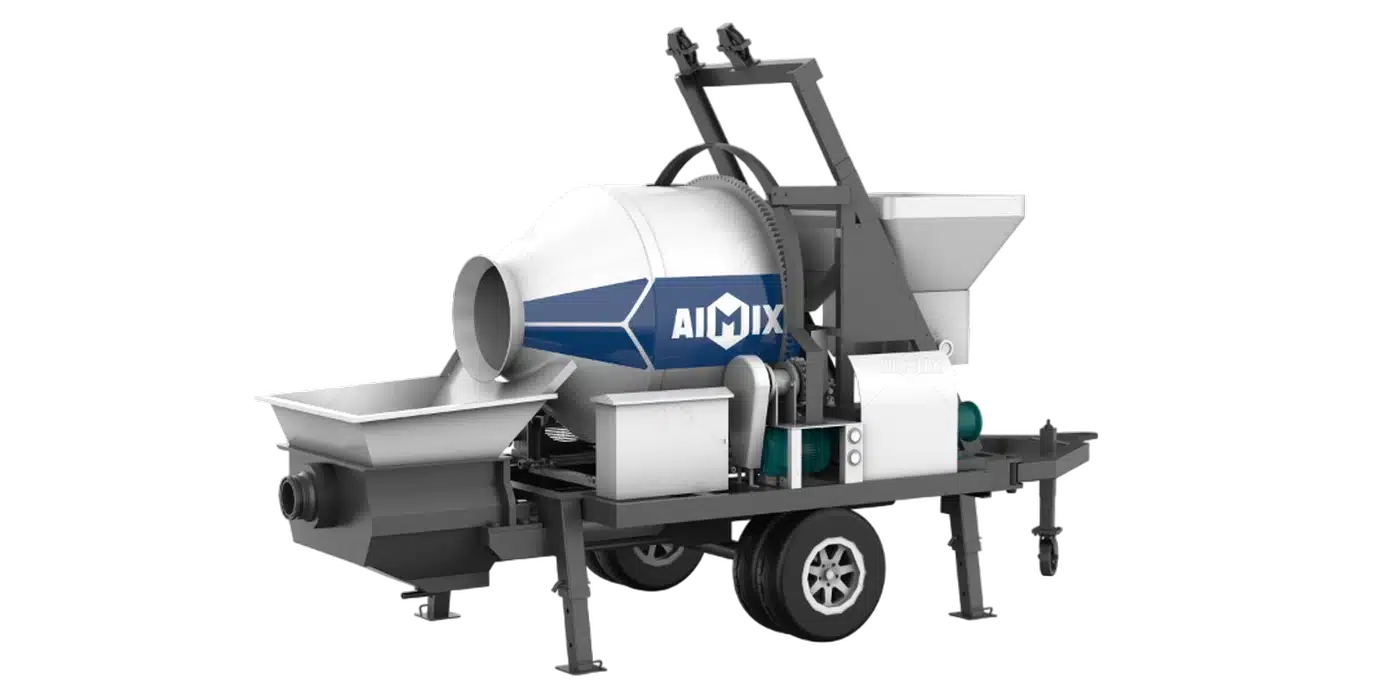 AJBZ30D drum type small concrete mixer with pump in Indonesia