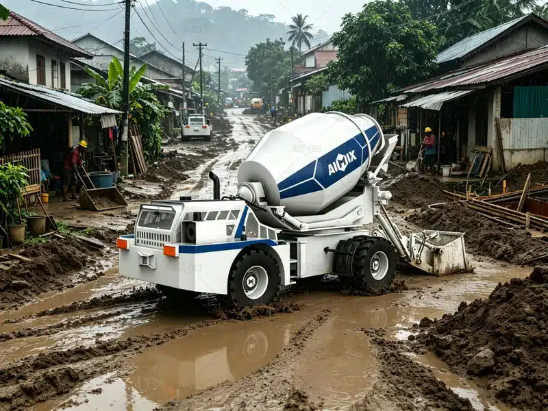 Types of Self Loading Concrete Mixers - By Design and Features – Can the Machine Adapt to the Site