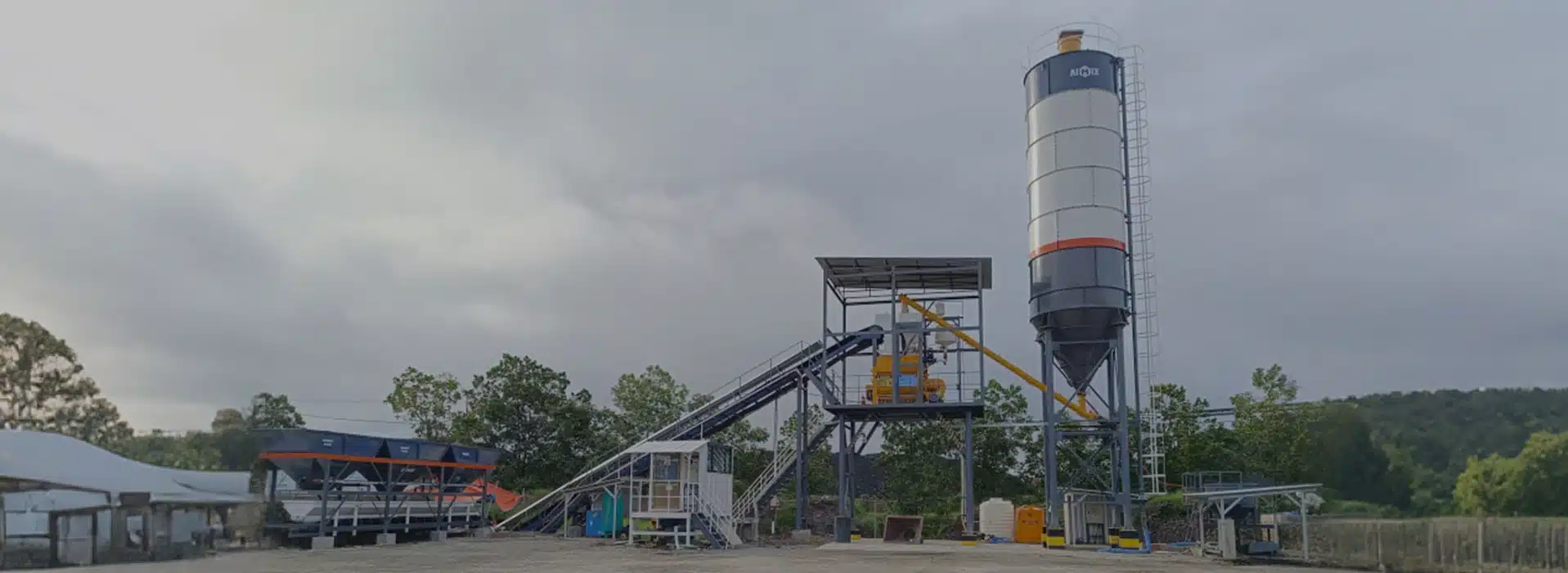 AJ stationary small concrete plant for sale in Indonesia