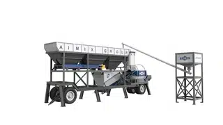 AJZY series drum type mobile concrete plant in Indonesia