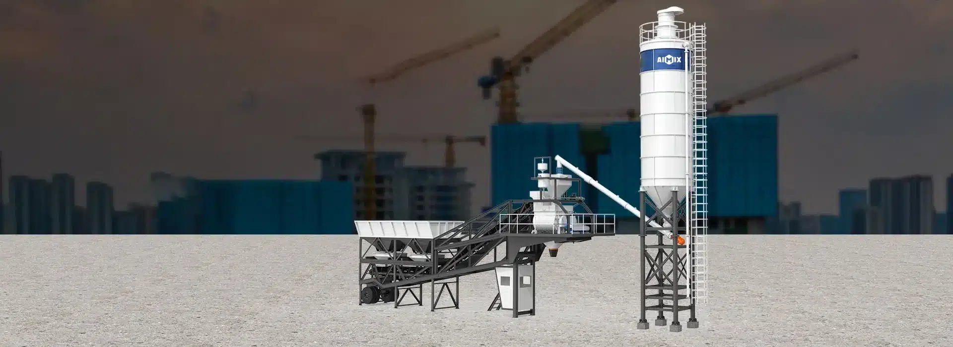 aimix mobile concrete batching plant for sale in Indonesia banner