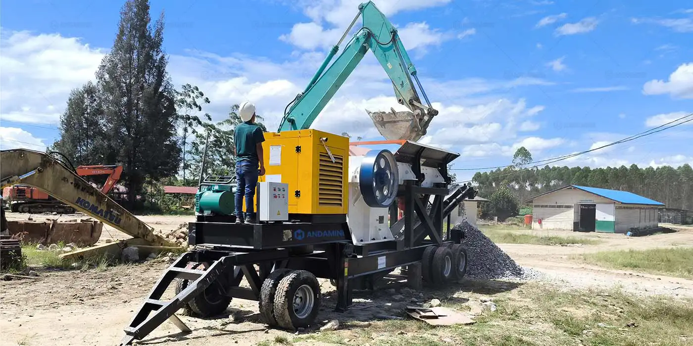 30tph small portable jaw rock crusher machinery for sale in Indonesia