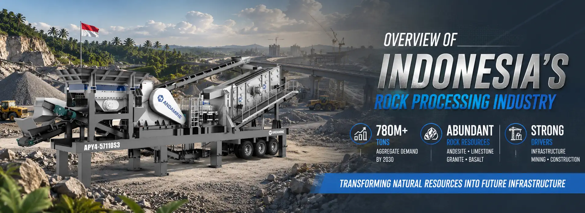 Indonesia’s rock processing industry supports infrastructure, mining, and construction development