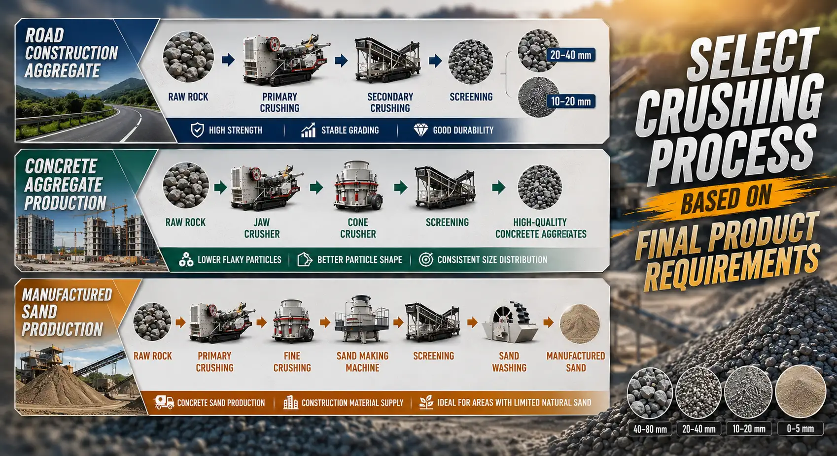 Select Crushing Process Based on Final Product Requirements