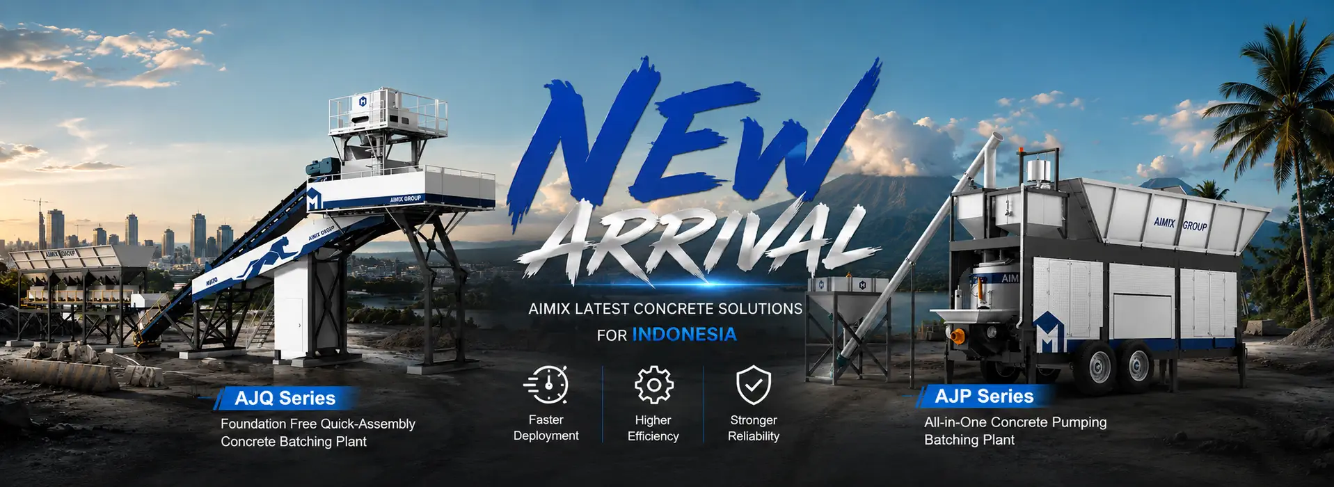 two new arrival concrete solution product of batch plant in Indonesia