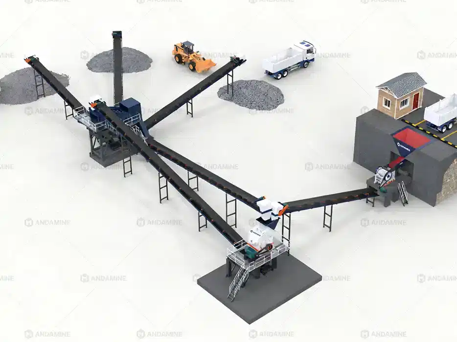 100 tph Stationary Limestone Sand Production and Crushing Line