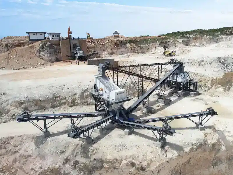 200 TPH Stationary Limestone Crushing Plant in Tuban, Indonesia