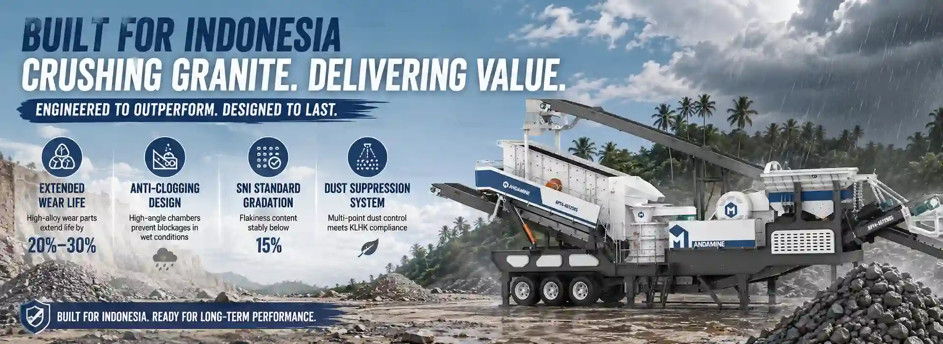 ANDAMINE Mengadaptasi Peralatan Penghancur Granit untuk Indonesia