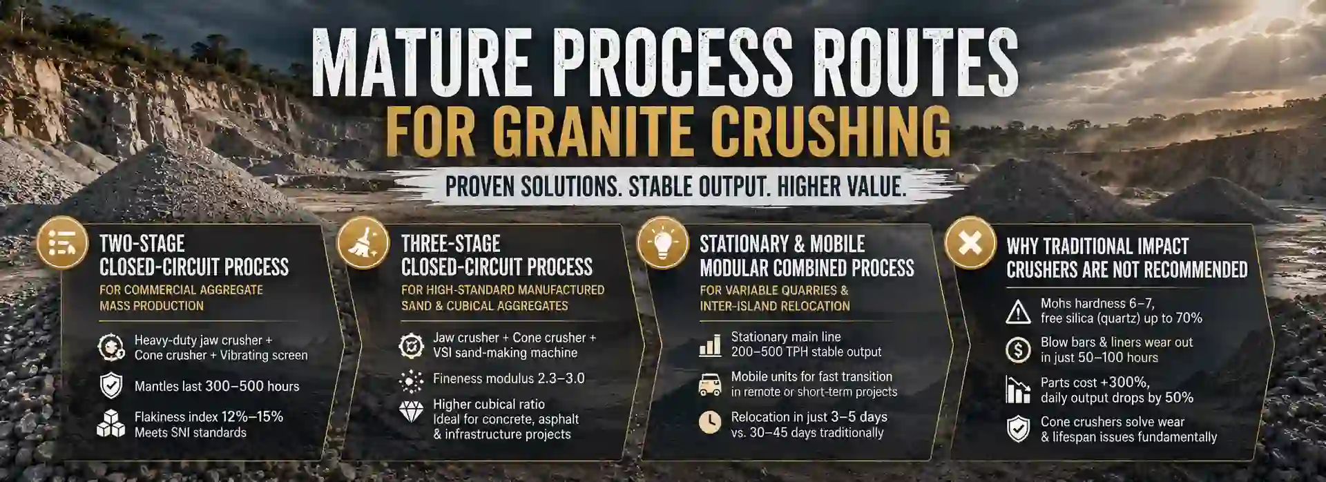Apa Saja Rute Proses yang Sudah Matang untuk Penghancuran Granit?