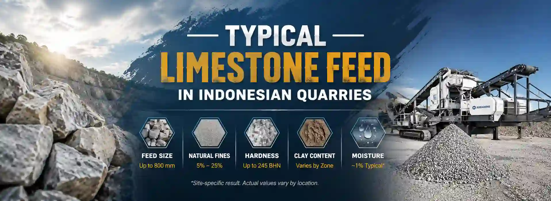 What Is the Typical Limestone Feed in Indonesian Quarries