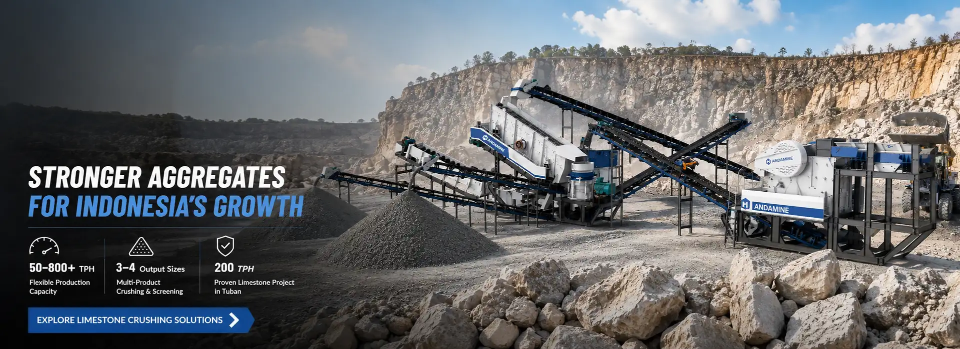 limestone crusher plant for aggregate production