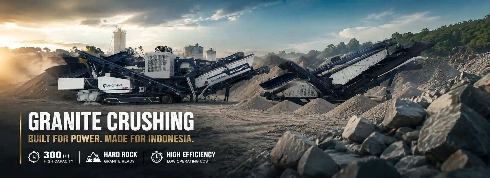 mesin pemecah batu basalt dan pemecah batu granit di Indonesia